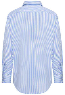 HV Polo Blouse lange mouw 0404103751 isabella - maat 36 Lichtblauw