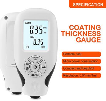 HW-300 Laagdiktemeter 0-2000UM Auto Verf Laagdikte Tester Meten Handleiding Verf Tool Laagdikte Meter