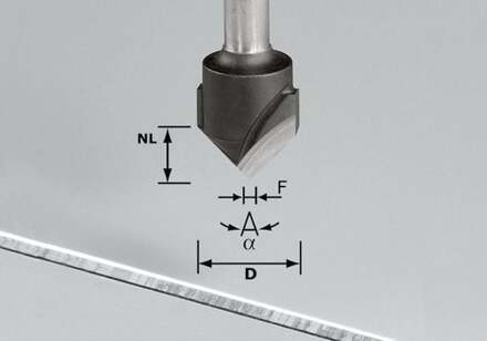 HW S8 D18-90° (Alu) V-groeffrees | 491444