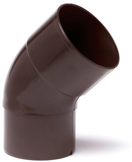 HWA bocht 45°, pvc, inwendig lijm x verjongd spie, bruin