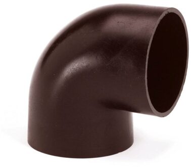 HWA bocht 87°, pvc, 2x inwendig lijm, bruin, 60 mm