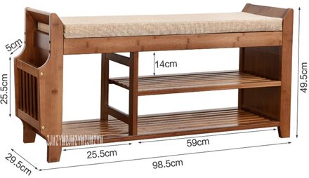 HXD741 Thuis Doorway Schoenen Opslag Kruk Hoge Dragende Verandering Schoen Kruk Moderne Eenvoudige Massief Hout Met Lade Ssofa voetenbank 98.5x29.5x49.5cm