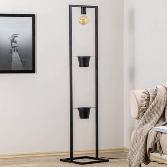 Hyacinth vloerlamp met 2 bloempotten zwart
