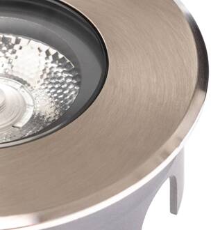 Hybride platte grondspot inbouwlamp, 11cm roestvrij staal
