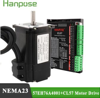 Hybride Stap-Servo Motor Nema 23 4A 1.8N. M Stappenmotor 57EH76 + HBS57 Gesloten Lus Servo Driver Cnc Controller Kit 57EH76 MOTOR