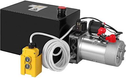 Hydraulic Power Unit 8L Pump Double Acting Hydraulic Power 12V Metal Reservoir Hydraulic Pump Power Unit for Dump Trailer Car