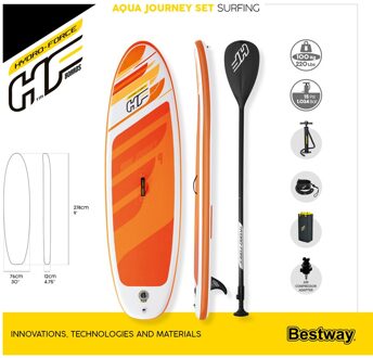 Hydro-Force Paddleboardset Hydro-Force Aqua Journey opblaasbaar 65349 Oranje