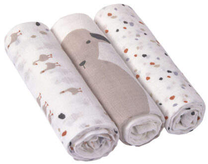 hydrofiele luier Heavenly soft swaddle doek - 3 stuks L Tiny Farmer Speckles 80 x 80 cm Multikleur