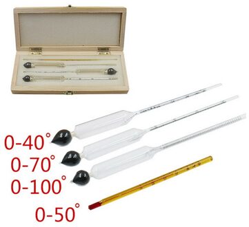 Hydrometer Alcoholmeter Tester Set Met Thermometer En Opslag Case Verpakt In Een Houten Doos/Blauw Plastic Doos wooden doos