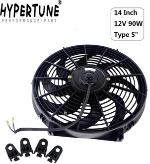 Hypertune - 14 "Inch Universal Slim Fan Push Pull Elektrische Radiator Cooling 12V 90W Mount Kit HT-FAN14