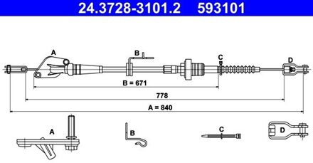 Hyundai Ate Koppelingskabel 24372831012