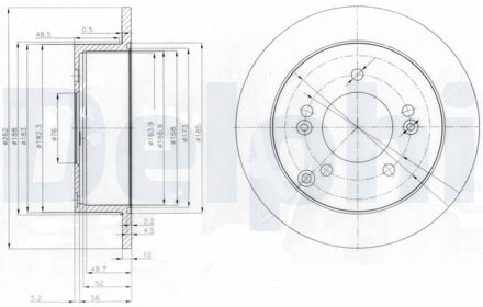 Hyundai Jeu De 2 Disques De Frein BG3799