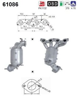 Hyundai Katalysator 61086