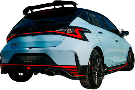 Hyundai Oneway Achterbumperskirts (Hoeken) passend voor Hyundai I20 N MK3 2020- - Glanzend zwart OWRS11043