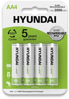 Hyundai Oplaadbare Aa Batterijen - 2000mah - 4 Stuks