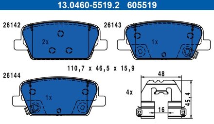 Hyundai Remblokkenset, schijfrem 13046055192