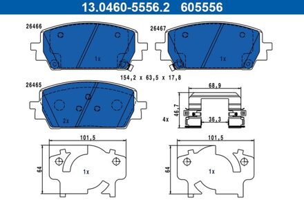 Hyundai Remblokkenset, schijfrem 13046055562
