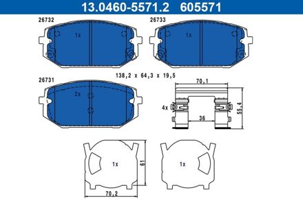 Hyundai Remblokkenset, schijfrem 13046055712
