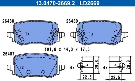 Hyundai Remblokkenset, schijfrem 13047026692