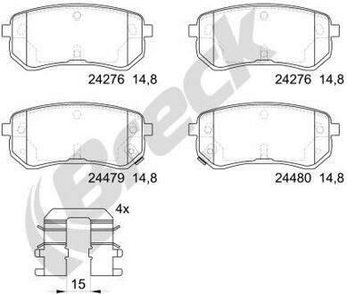 Hyundai Remblokkenset, schijfrem 242760070410