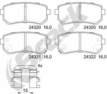 Hyundai Remblokkenset, schijfrem 243200070410