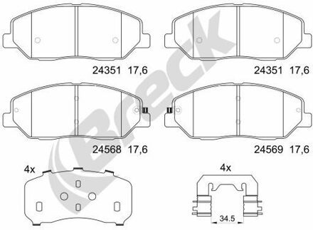 Hyundai Remblokkenset, schijfrem 243510070100