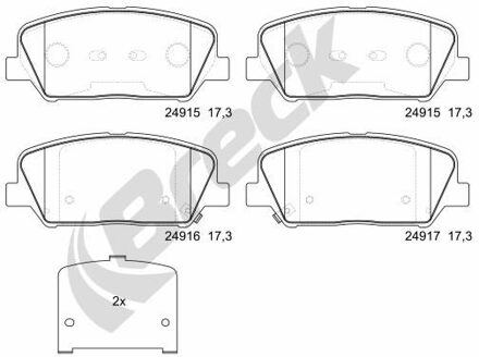 Hyundai Remblokkenset, schijfrem 249150070100