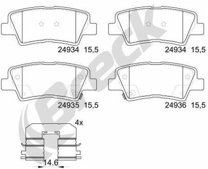 Hyundai Remblokkenset, schijfrem 249340070200