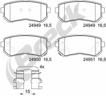 Hyundai Remblokkenset, schijfrem 249490070400
