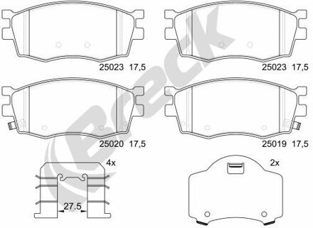 Hyundai Remblokkenset, schijfrem 250190070200