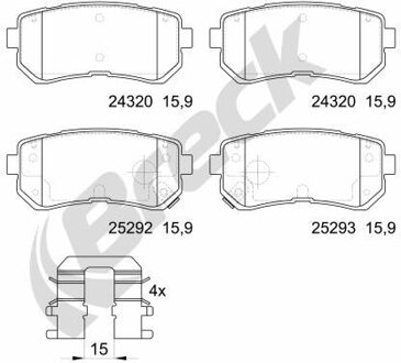Hyundai Remblokkenset, schijfrem 252920070200
