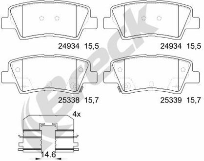 Hyundai Remblokkenset, schijfrem 253370070200