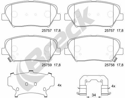 Hyundai Remblokkenset, schijfrem 257570070100