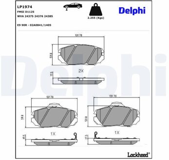 Hyundai Remblokkenset, schijfrem LP1974