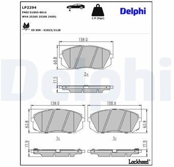 Hyundai Remblokkenset, schijfrem LP2294