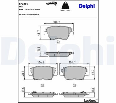 Hyundai Remblokkenset, schijfrem LP3386