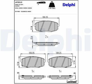 Hyundai Remblokkenset, schijfrem LP3513