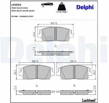 Hyundai Remblokkenset, schijfrem LP3552