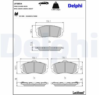 Hyundai Remblokkenset, schijfrem LP3854