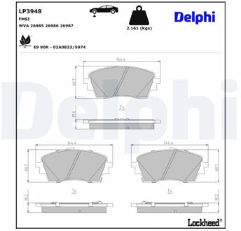 Hyundai Remblokkenset, schijfrem LP3948