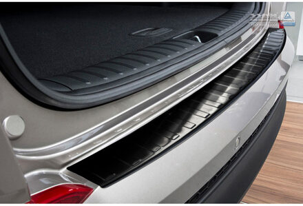 Hyundai Zwart RVS Achterbumperprotector passend voor Hyundai Tucson 2015-2018 'Ribs'