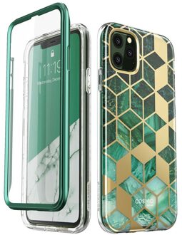 I-Blason Voor iPhone 11 Pro Max Case 6.5 inch ) cosmo Full-Body Glitter Marmer Bumper Case met Ingebouwde Screen Protector groen