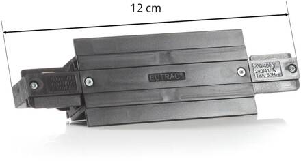 I connector voor montagerail, zwart