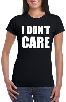 I dont care fun t-shirt zwart voor dames 2XL - Feestshirts