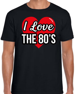 I love 80s verkleed t-shirt zwart voor heren - 80s party verkleed outfit S