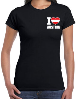 I love Austria / Oostenrijk landen shirt zwart voor dames - borst bedrukking XL