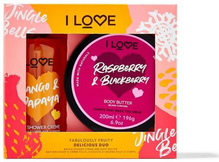 i Love Cosmetics Geschenkset I Love Cosmetics I Love Delicious Duo Fabulously Fruity Gift Box 250 ml + 200 ml