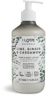 i Love Cosmetics Hand- en Bodylotion I Love Cosmetics Naturals Lime, Ginger & Cardamon Hand & Body Lotion 500 ml