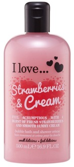 i Love Cosmetics I Love...Strawberries and Cream - Bath and Shower Gel - 500 ml.
