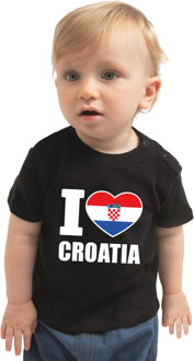 I love Croatia / Kroatie landen shirtje zwart voor babys 74 (5-9 maanden)